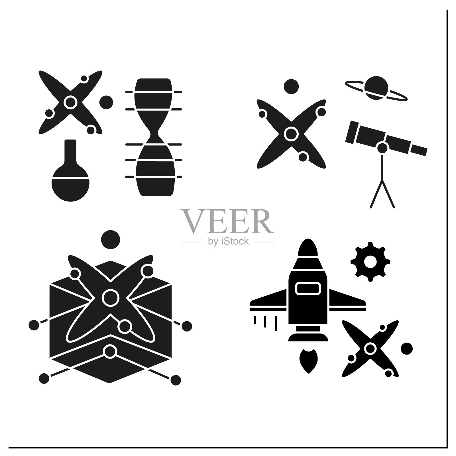 物理分支字形图标集图标素材