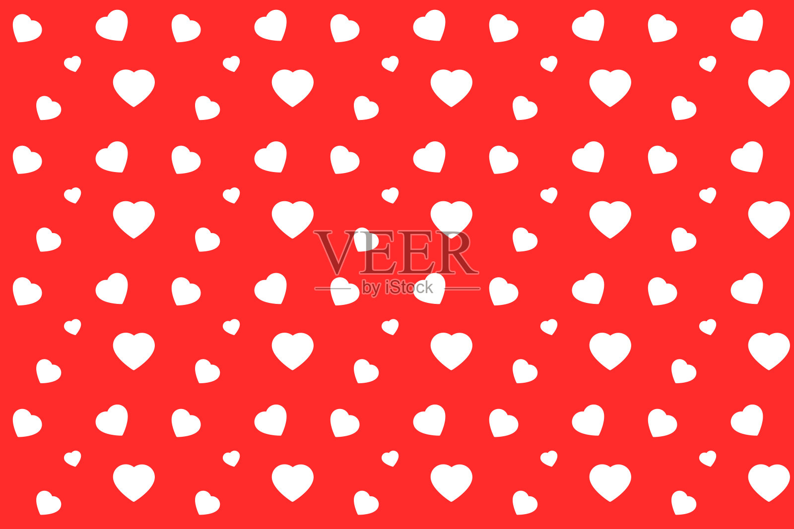 红色几何无缝图案与情人节插画图片素材