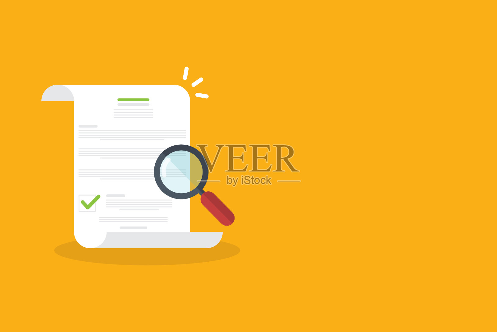 文件检查或评估评估、合同审查、分析、协议合同检查、合规性验证。矢量图插画图片素材