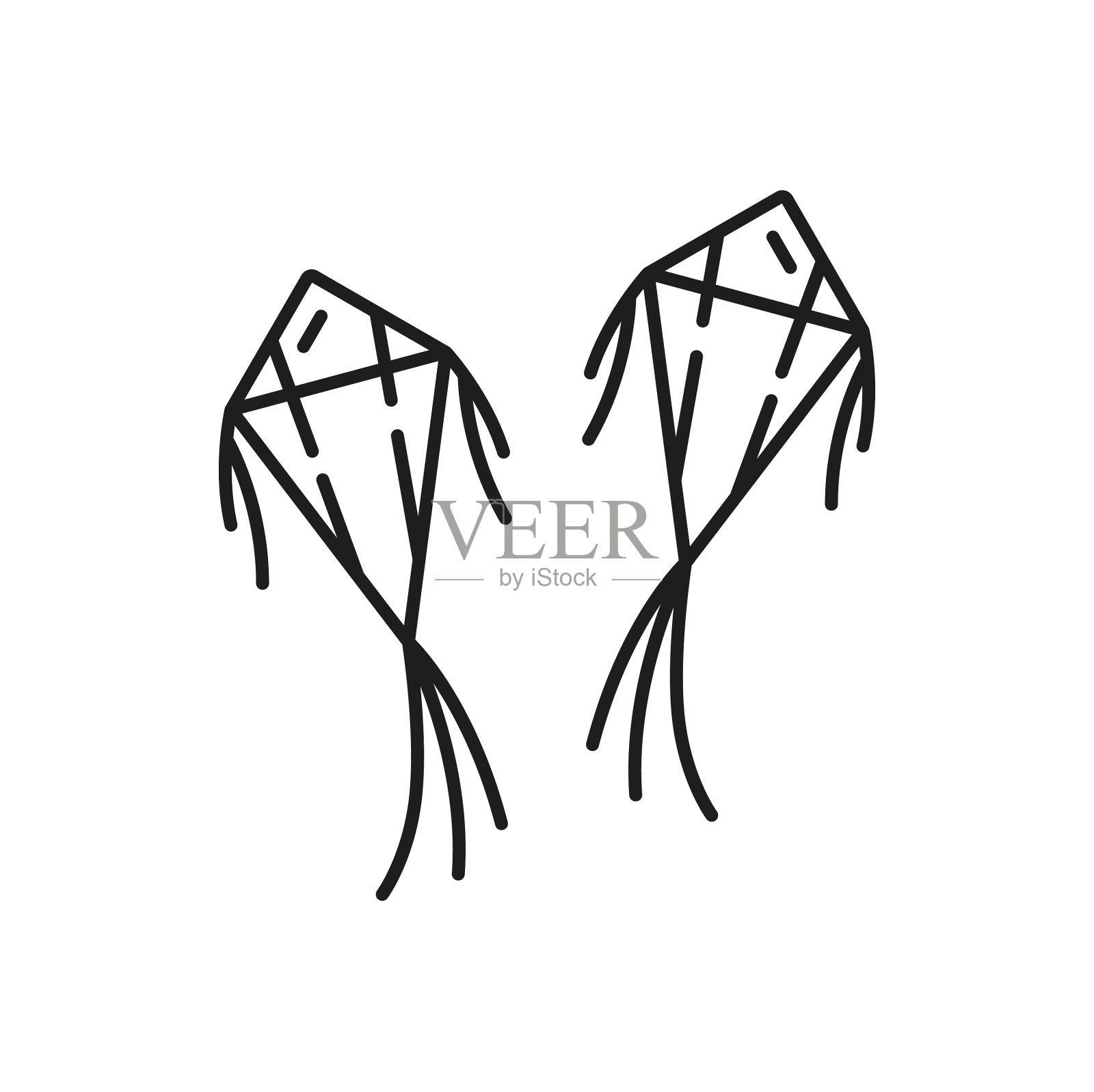 放风筝是游乐园的娱乐标志插画图片素材