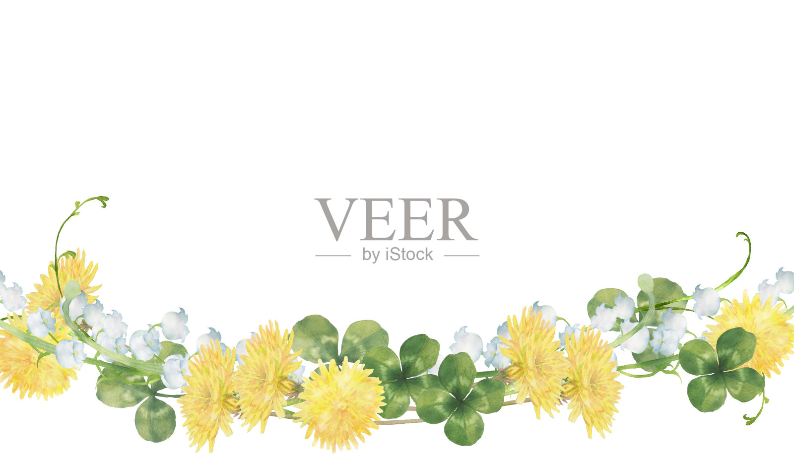 水彩春花装饰插画图片素材