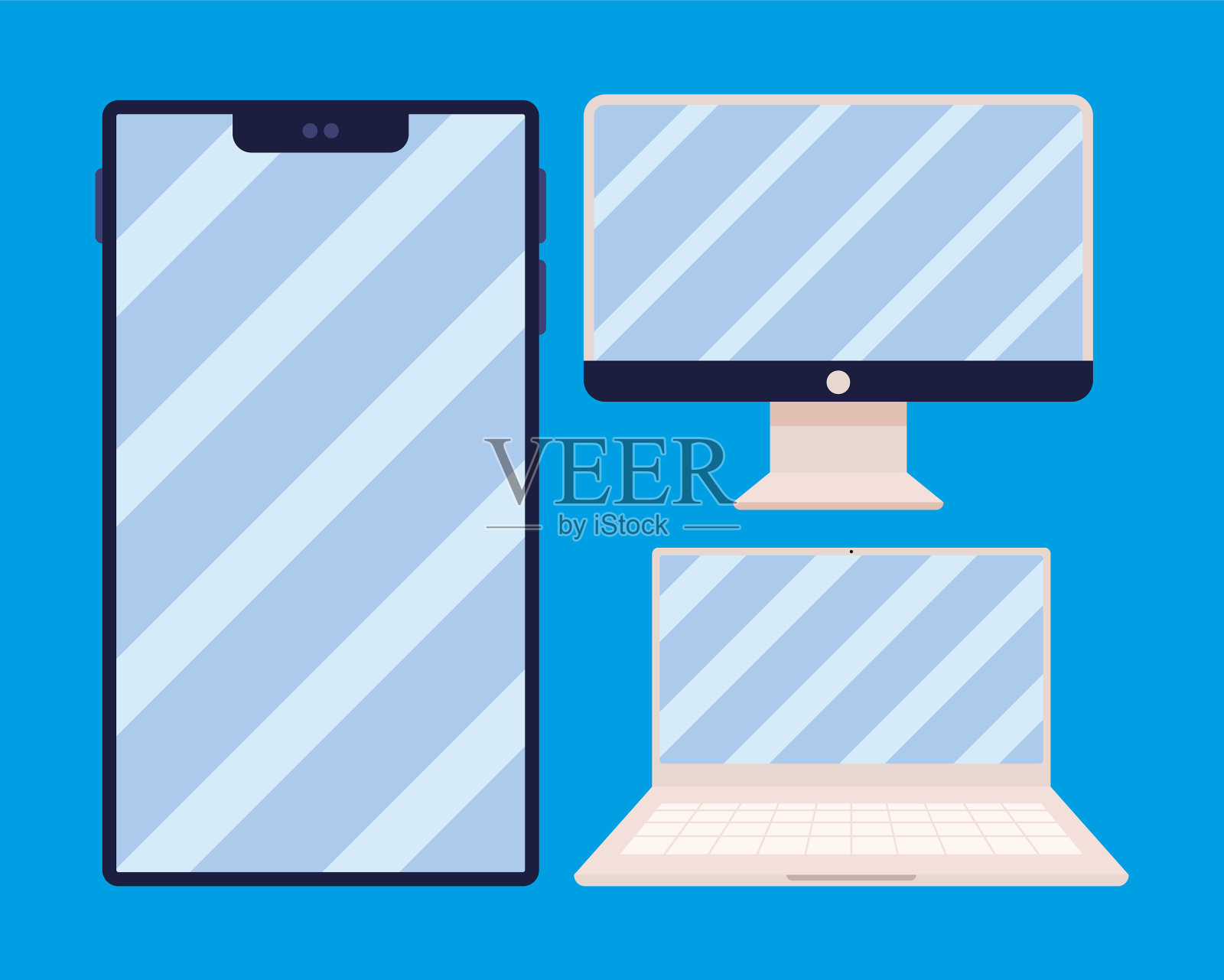 三个产品的设备插画图片素材