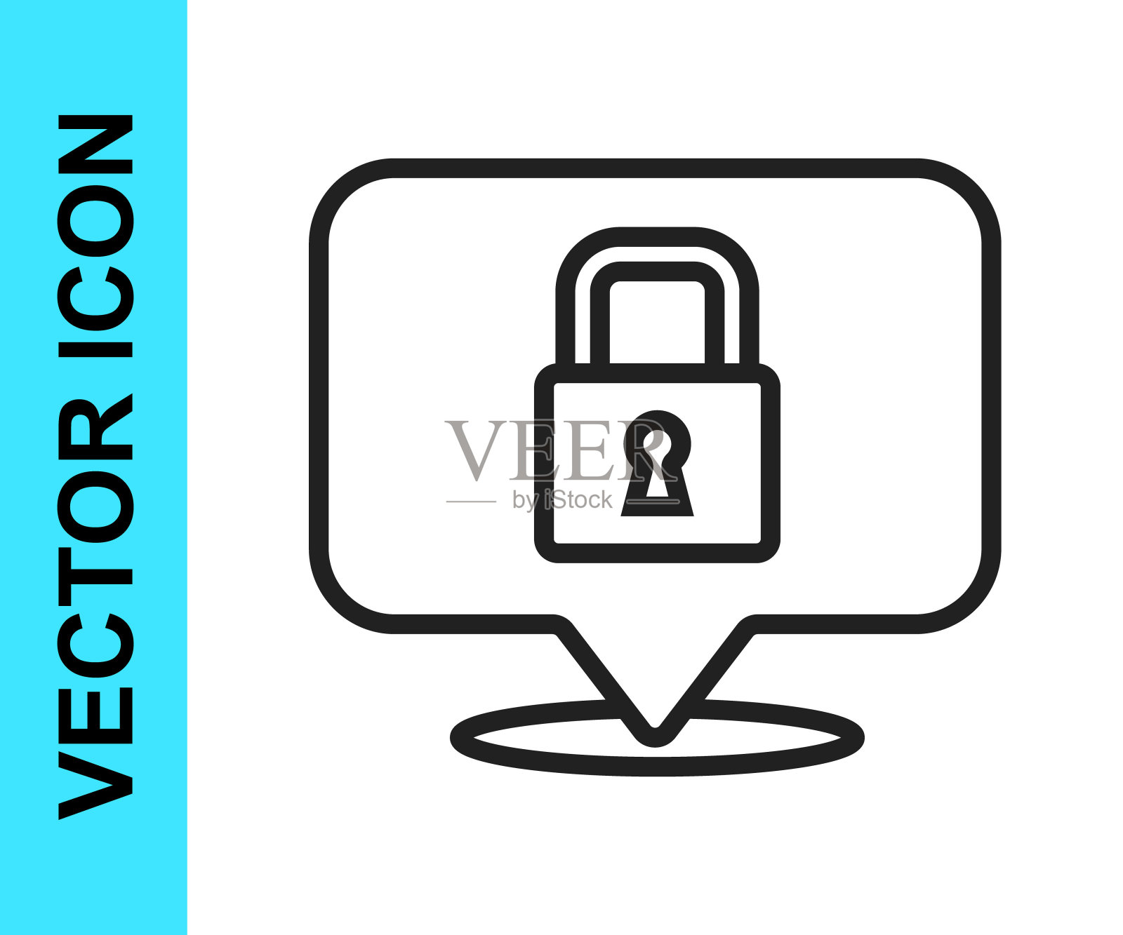 锁定图标被隔离在白色背景上。挂锁的迹象。安全、安全、保护、隐私概念。向量图标素材