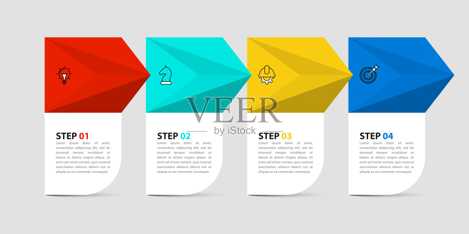 信息图模板与图标和4个选项或步骤。向量插画图片素材