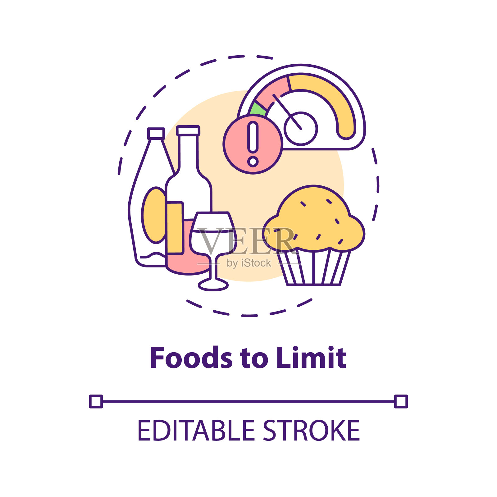 食品限制概念图标插画图片素材