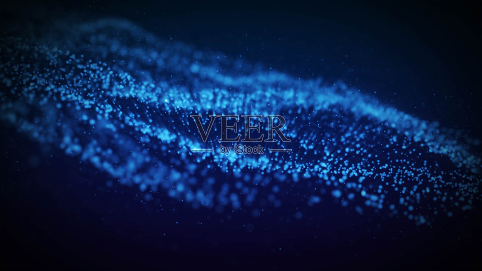 蓝色粒子波彩色背景插画图片素材