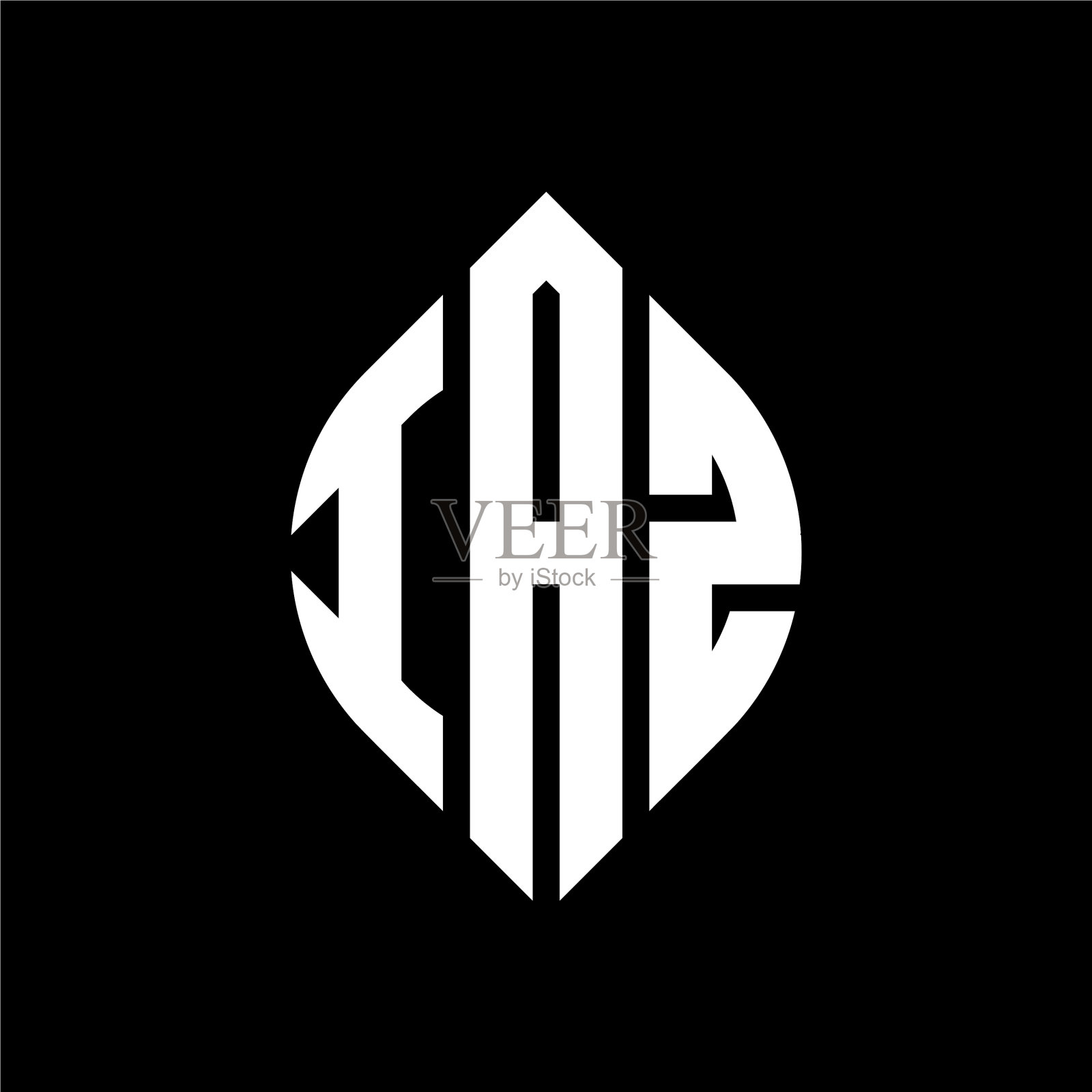 Iaz圆字母标志设计与圆和插画图片素材