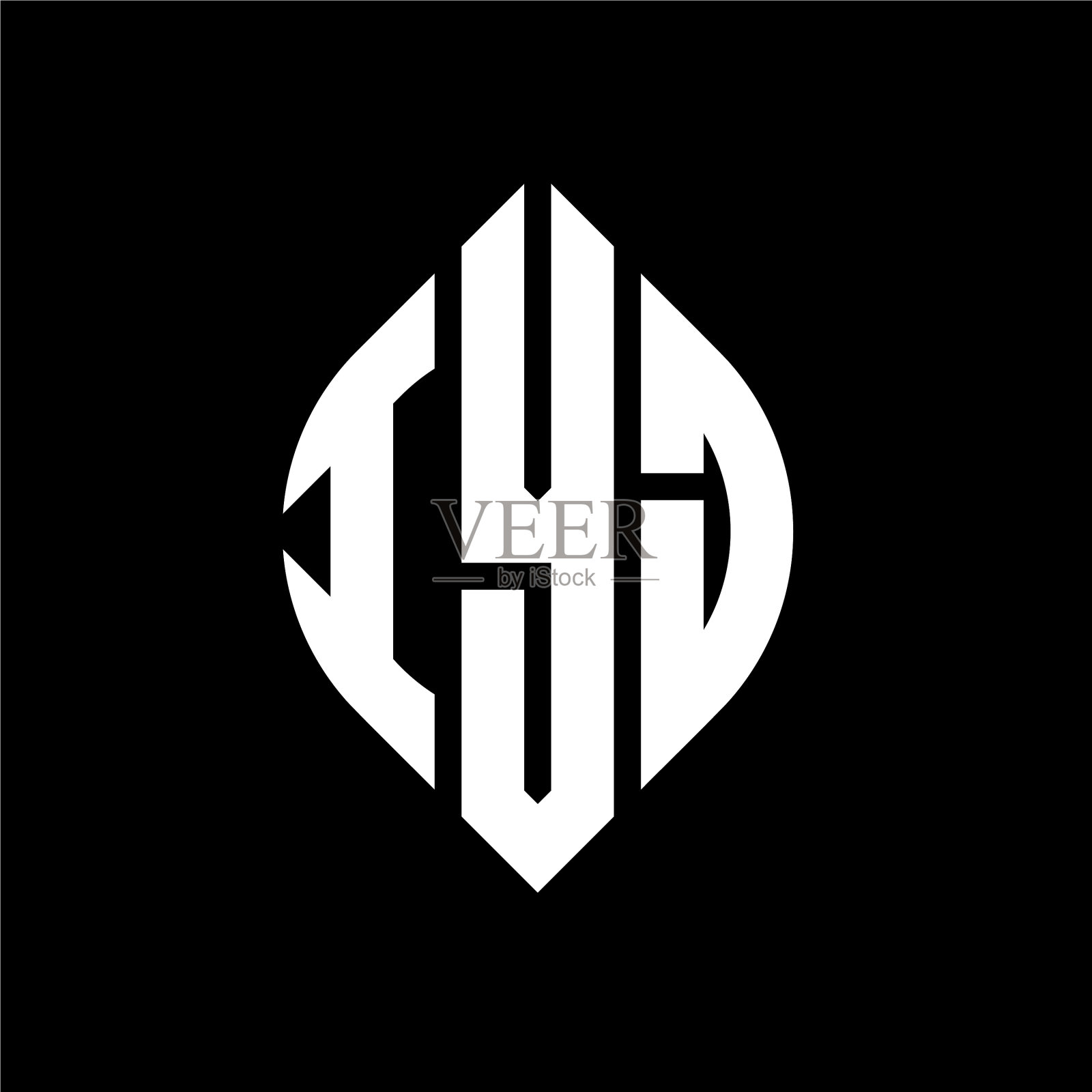 Iyj圆形字母标志设计用圆形和插画图片素材