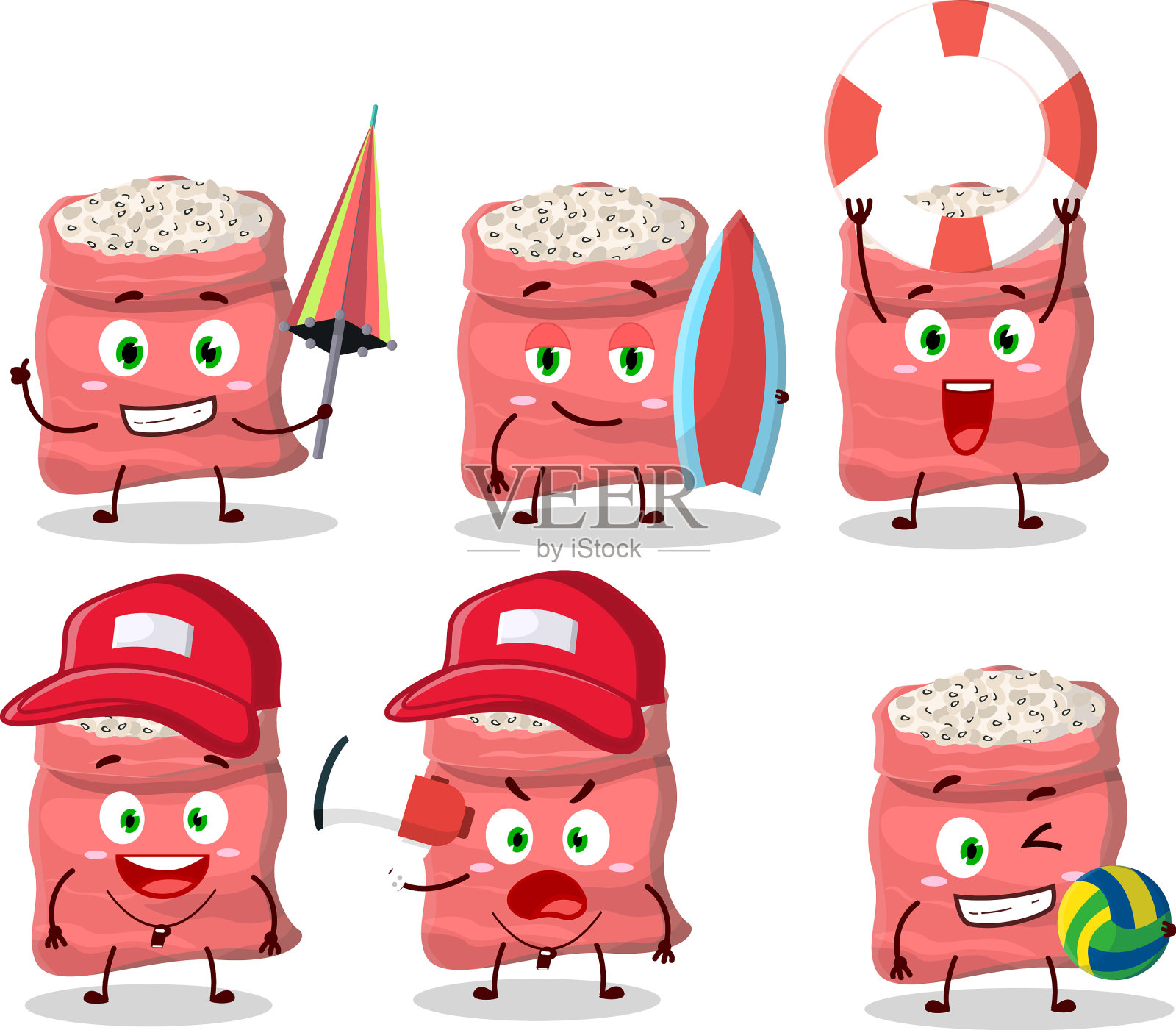 笑脸黑眼豆豆卡通人物插画图片素材