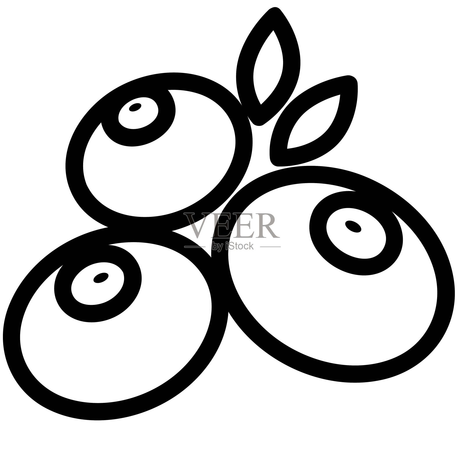 蓝莓。插画图片素材