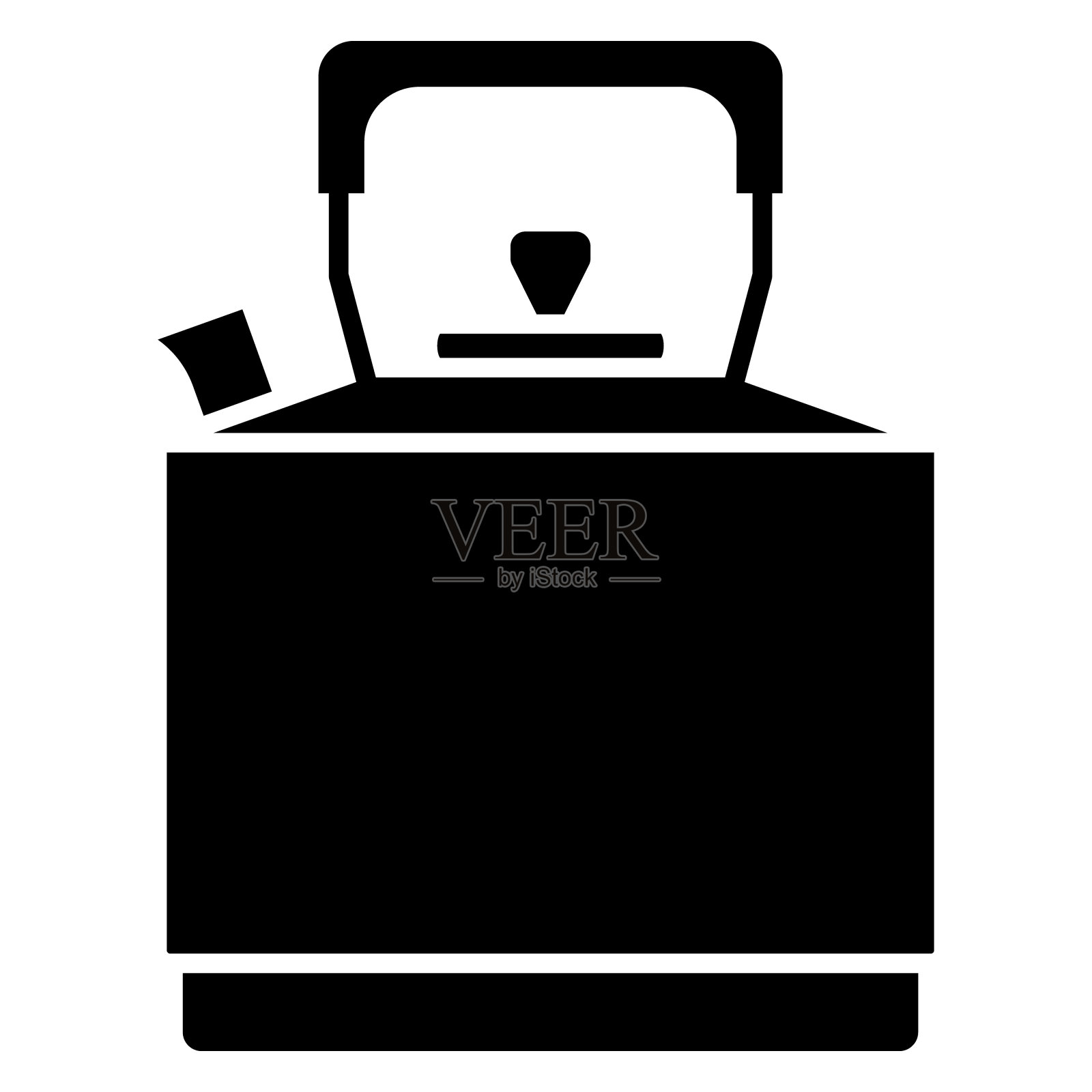 户外、旅游、野营、远足用烧水水壶。矢量图标,象形文字,孤立插画图片素材