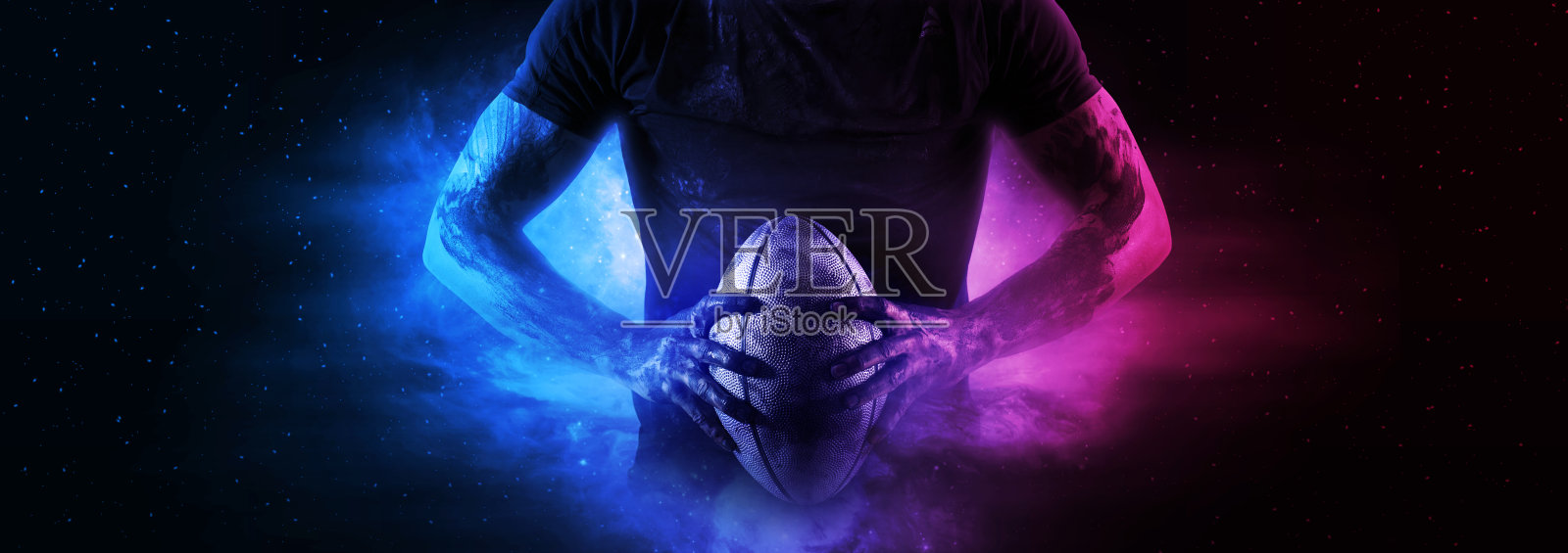 橄榄球运动员。体育标语照片摄影图片