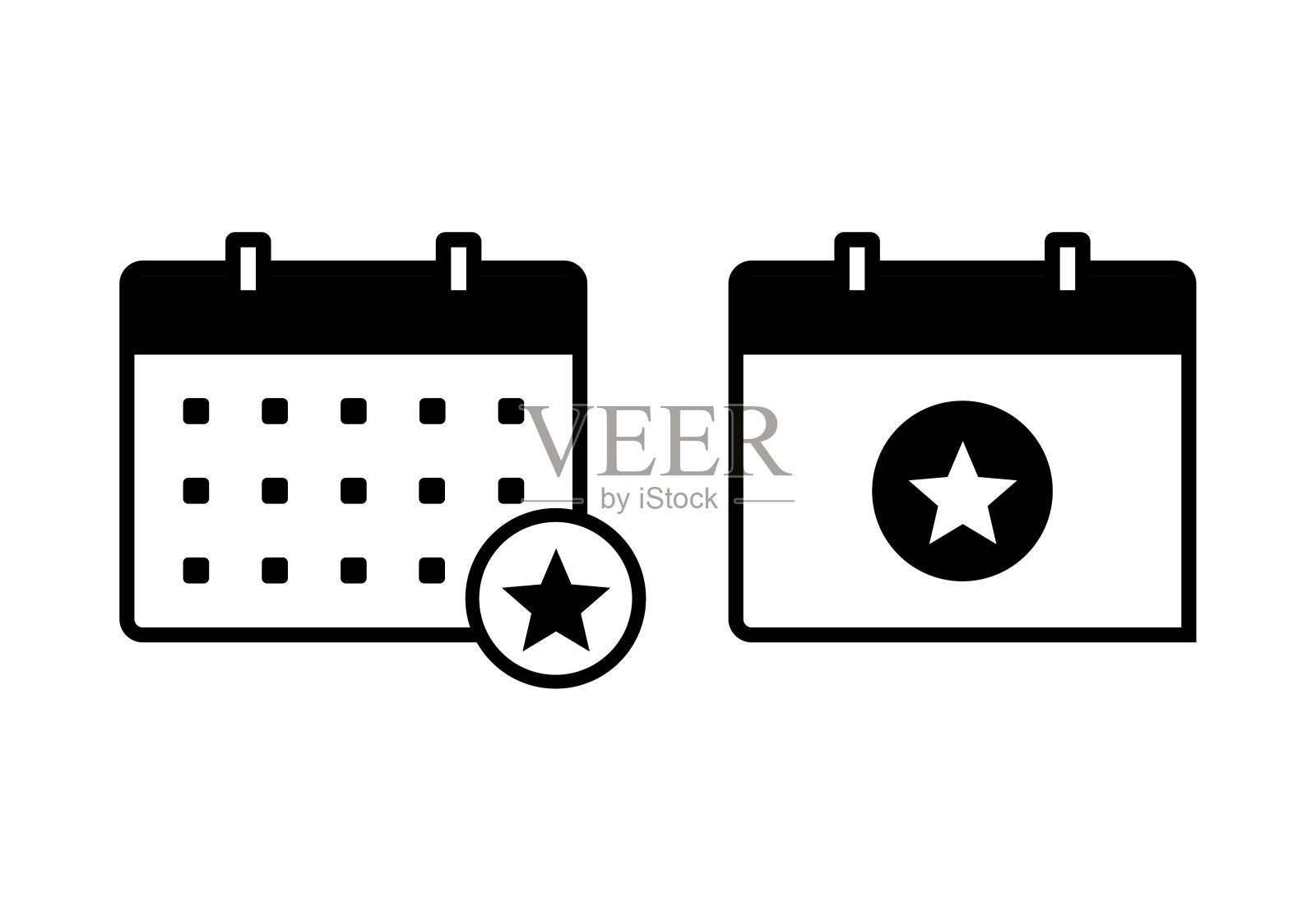 带有星号的日历。插画图片素材