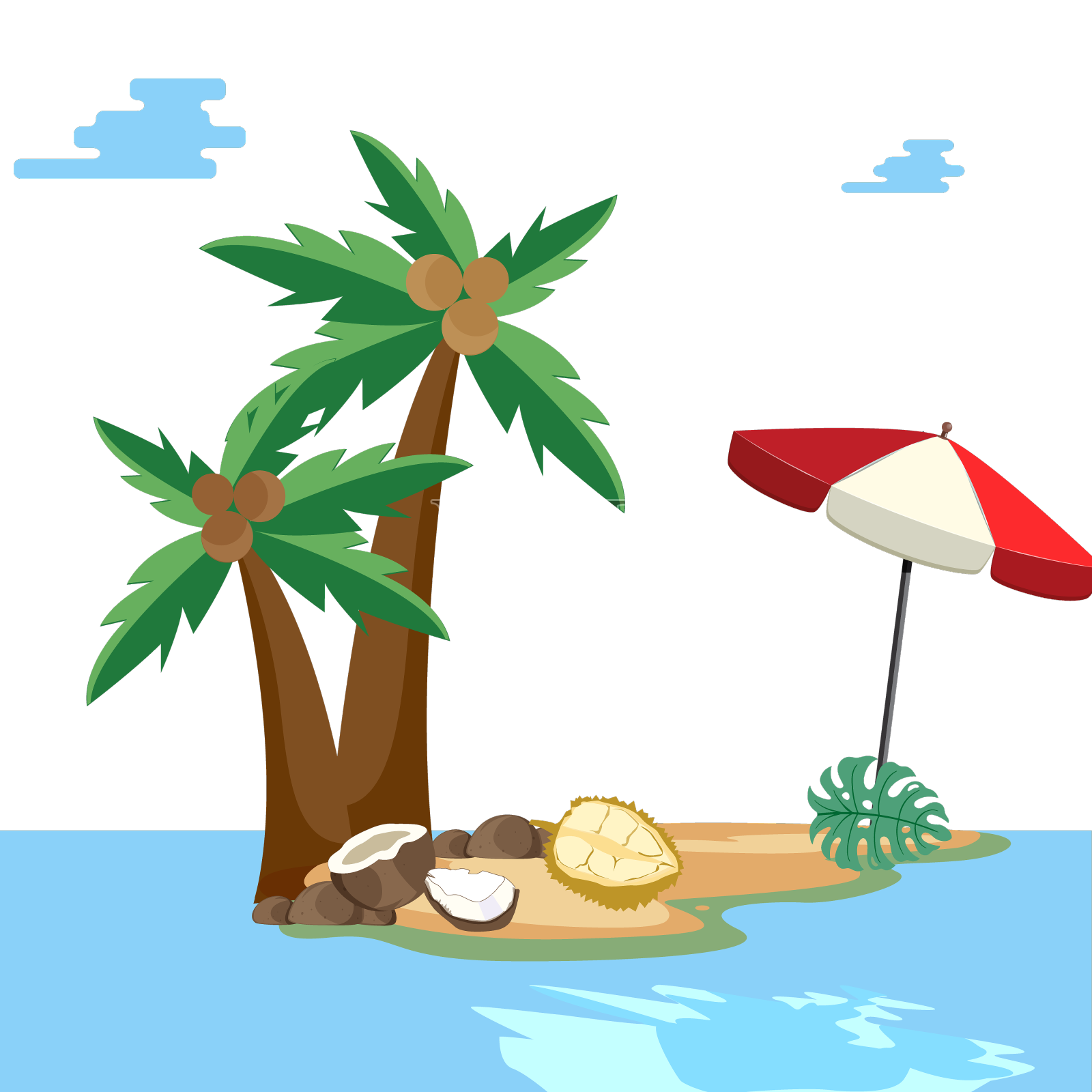 泰国旅游沙滩椰树设计元素图片