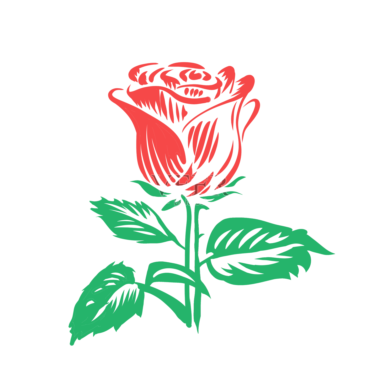 纯色剪纸玫瑰设计元素图片