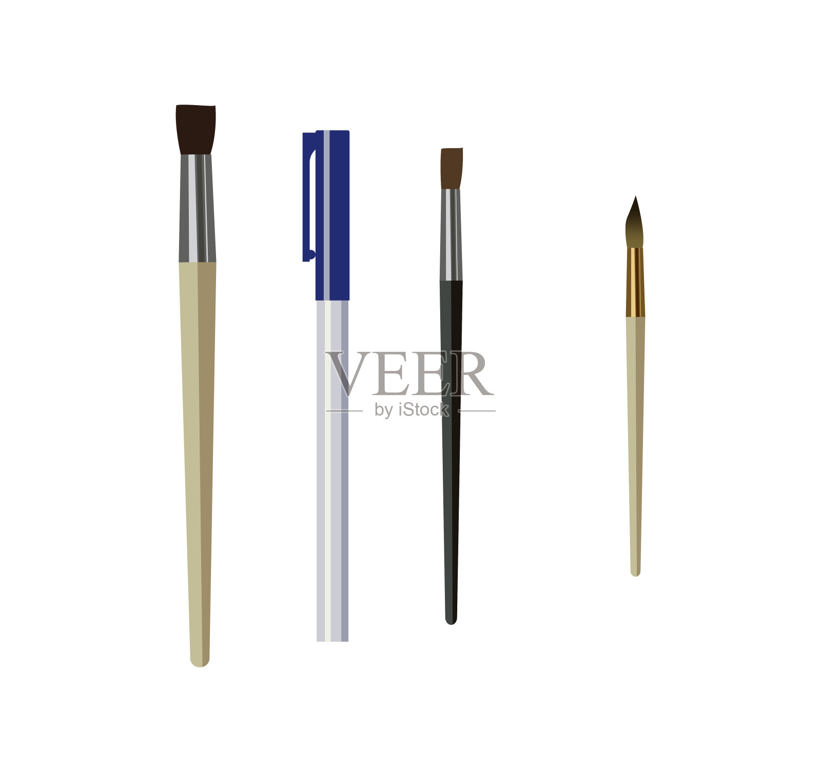 刷子和笔设计元素图片