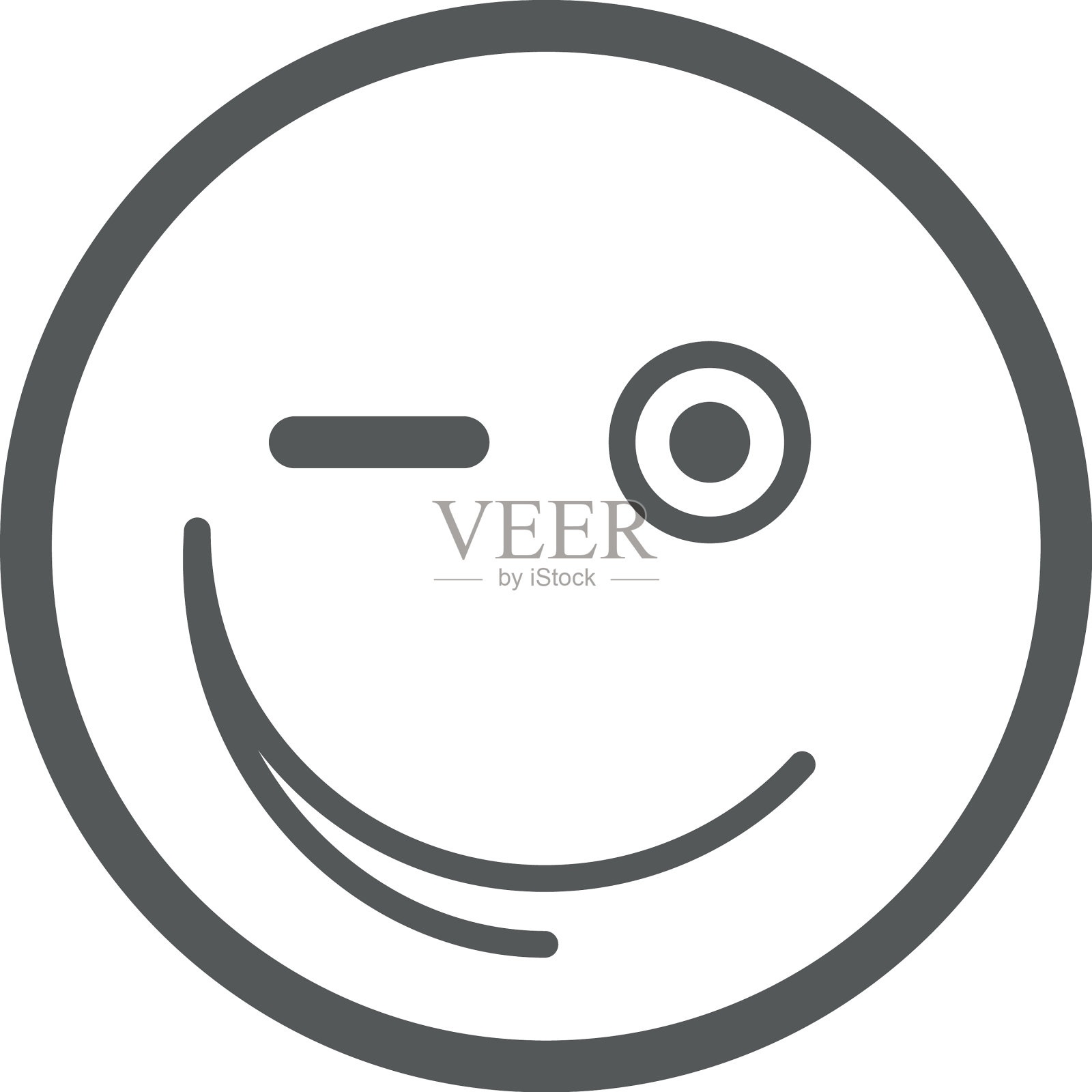 圆圆的脸,眨眨眼睛,眨眼表情简单设计元素图片