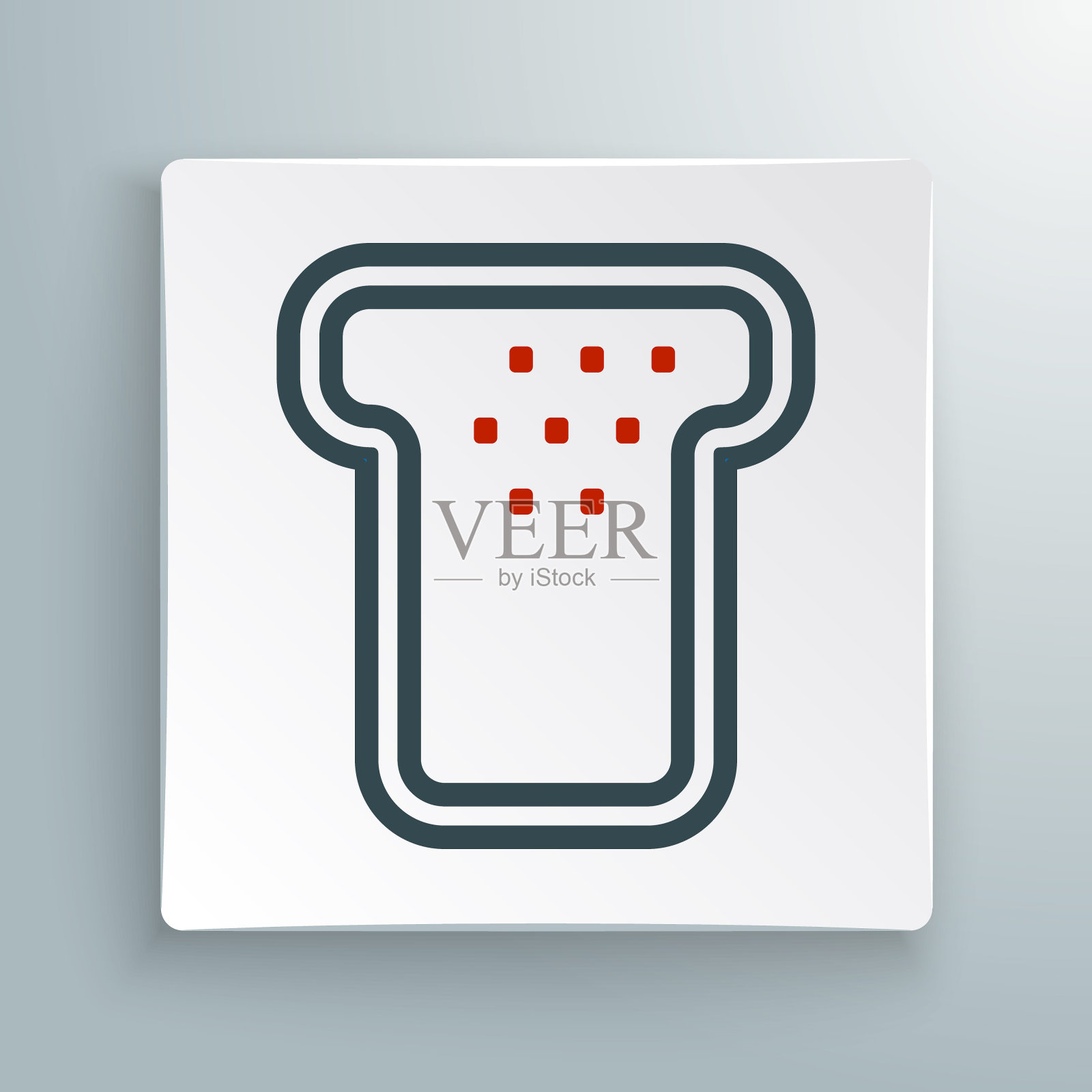 行面包吐司三明治片烤面包块图标孤立在白色背景上。午餐,晚餐,早餐零食。色彩斑斓的轮廓的概念。向量图标素材