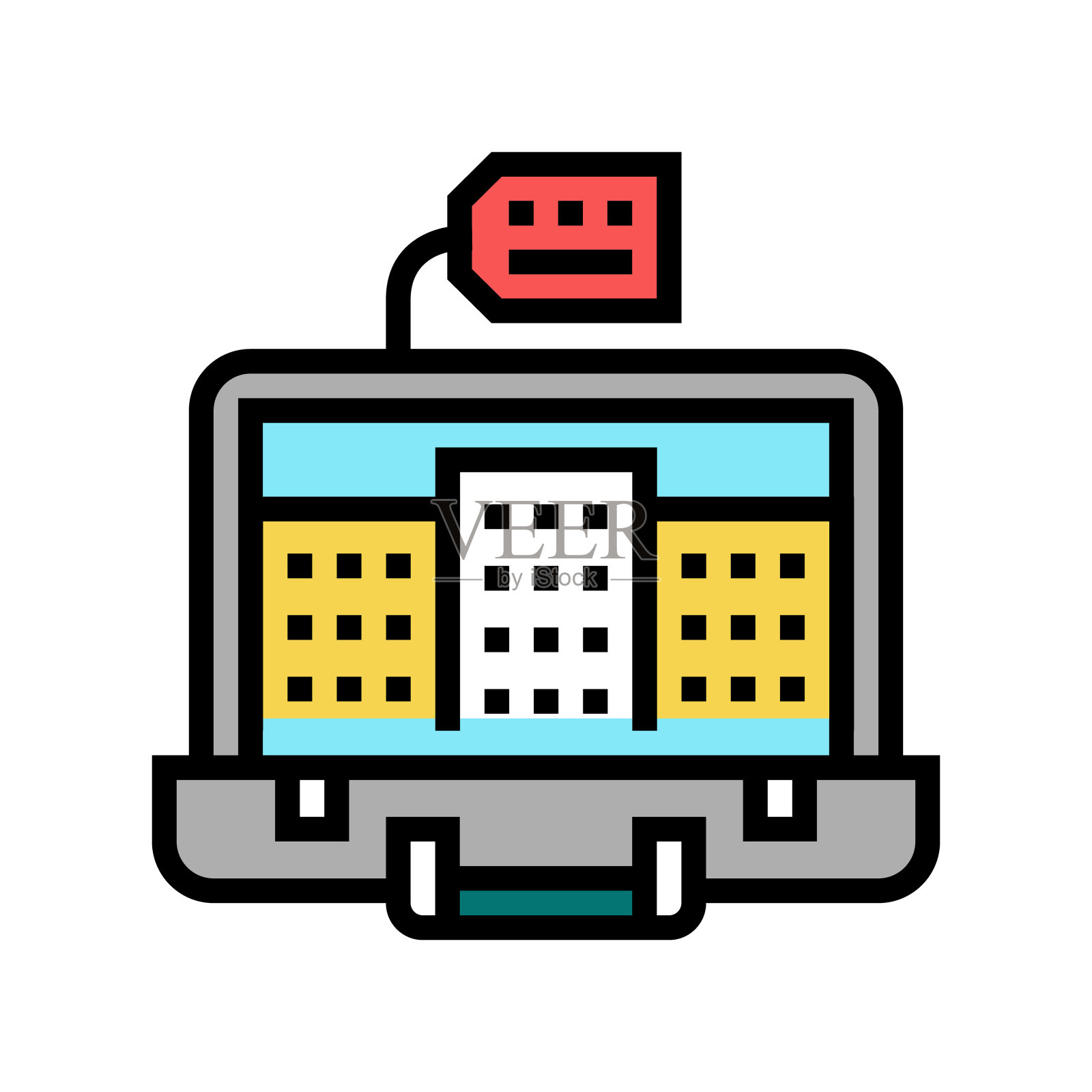 企业职业彩色图标矢量插图图标素材