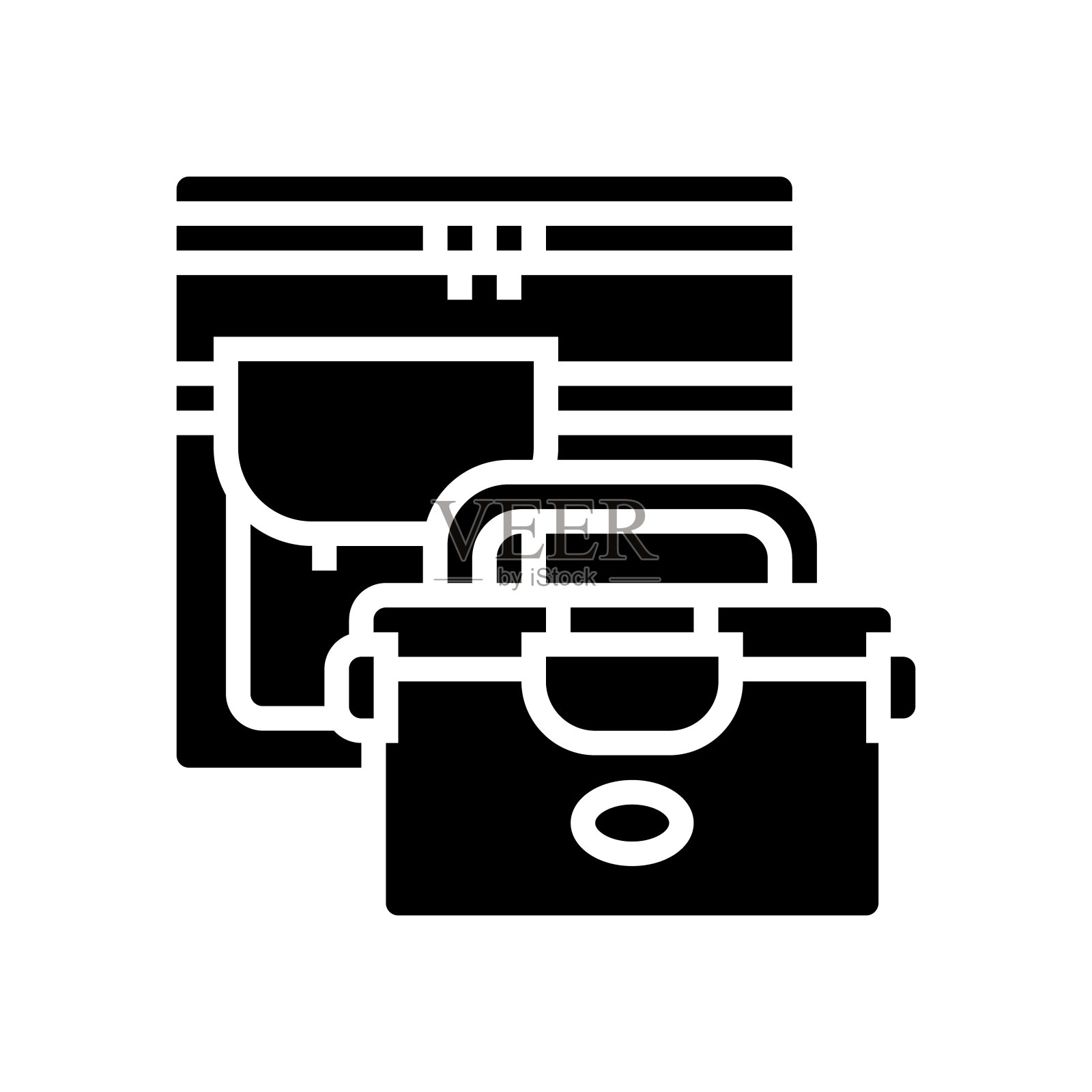 午餐盒字形图标矢量插图图标素材
