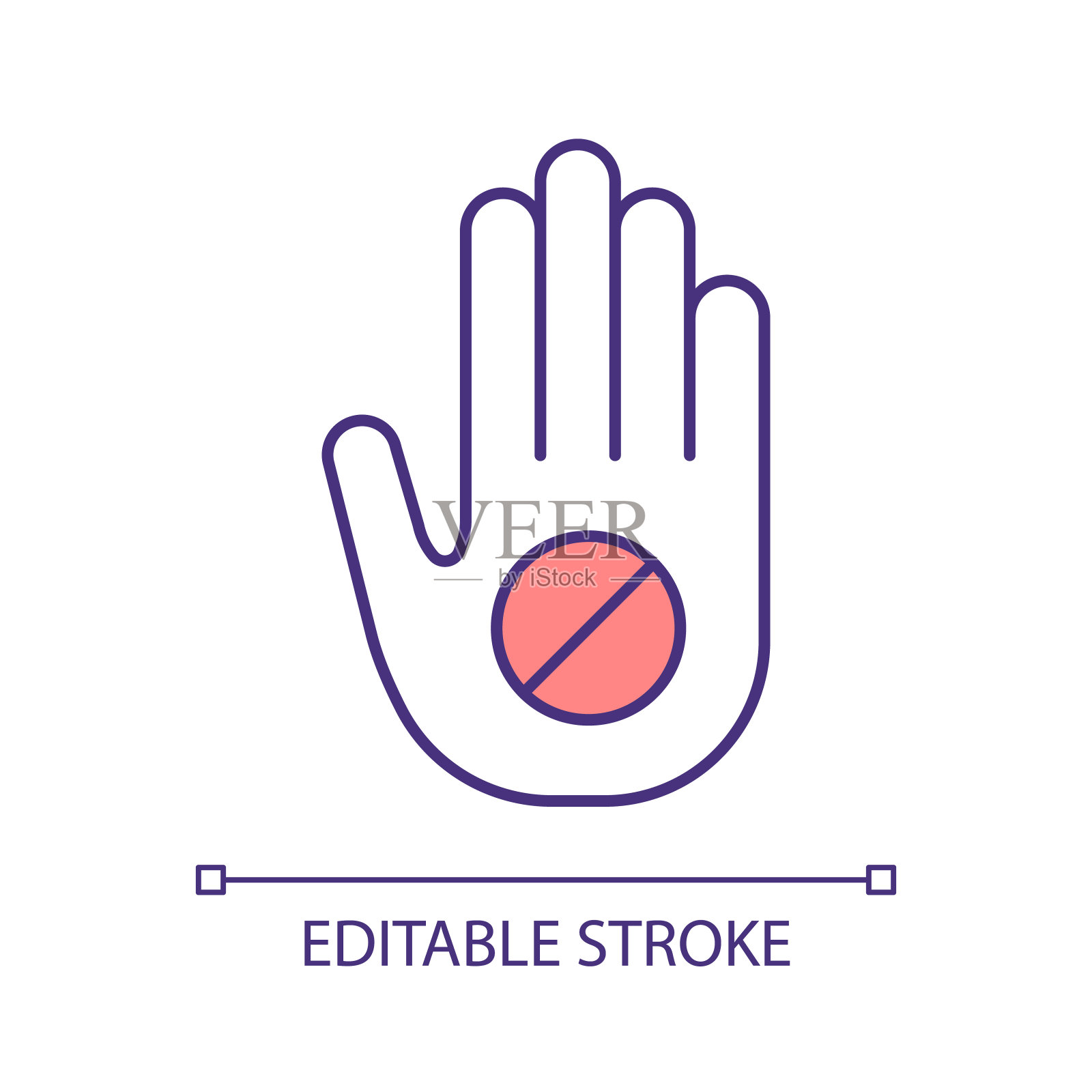 避免接触RGB颜色图标插画图片素材