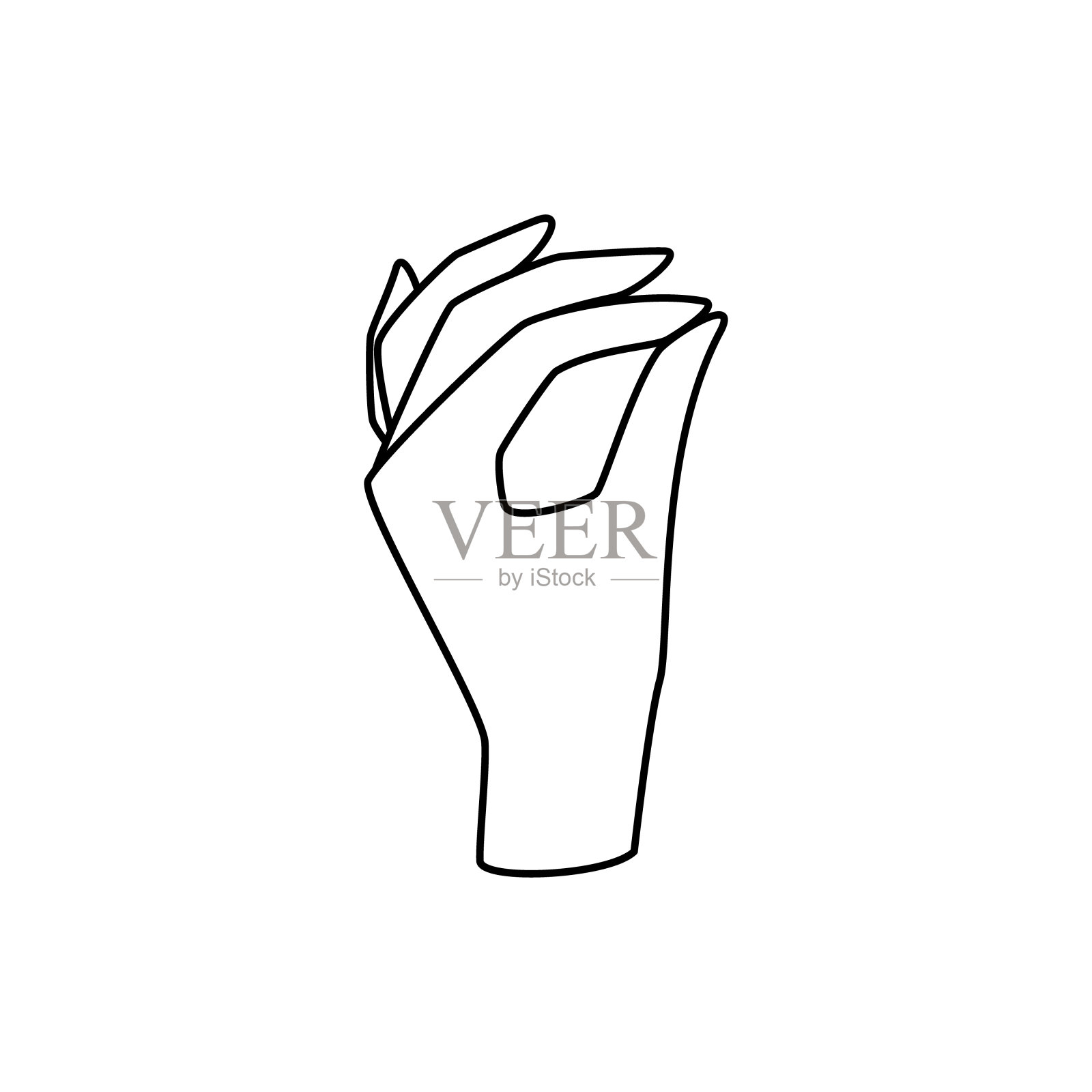 女人手画线画最小的图标。抽象的美和女性的象征,以微妙的线性手势设计元素图片