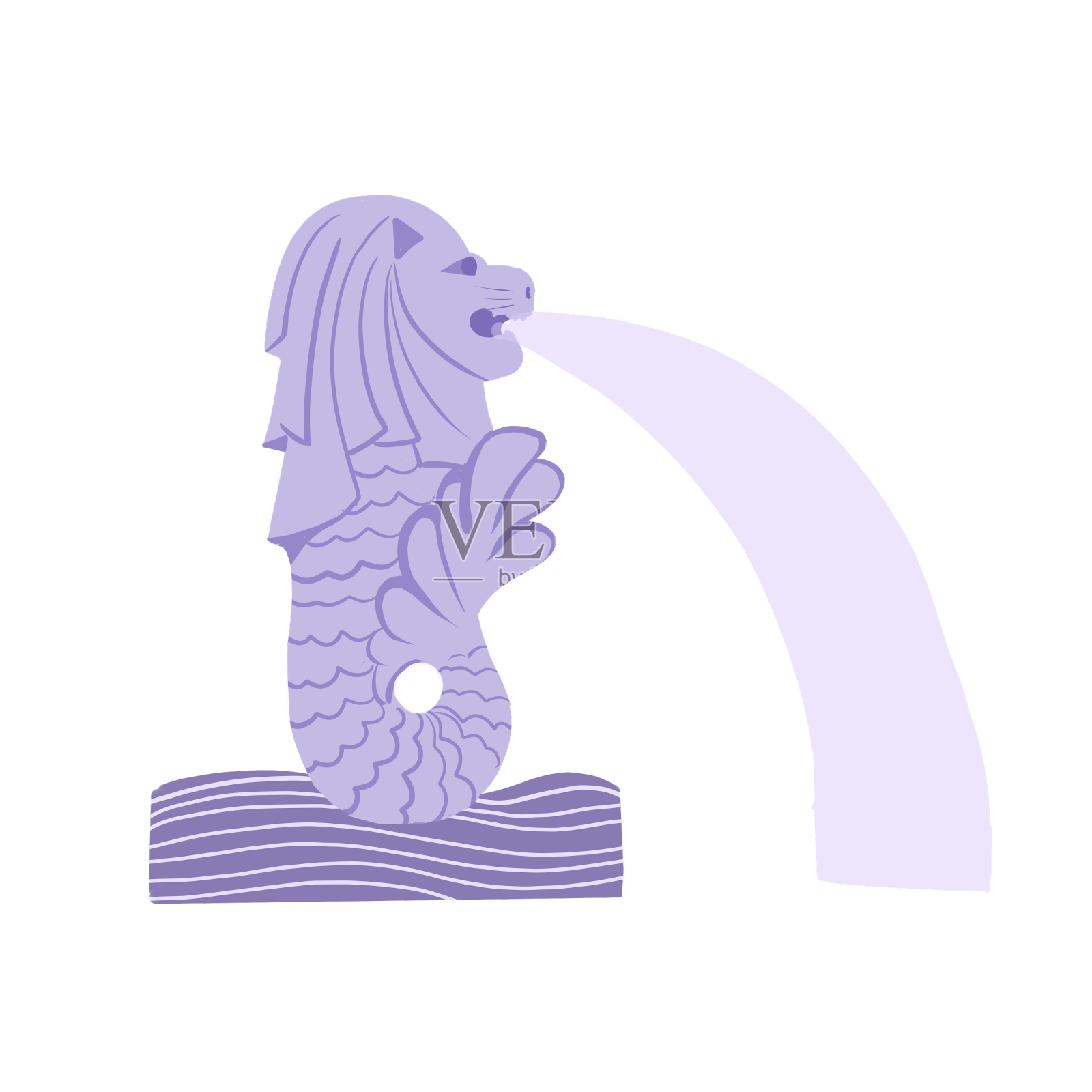 新加坡狮子鱼雕像设计元素图片