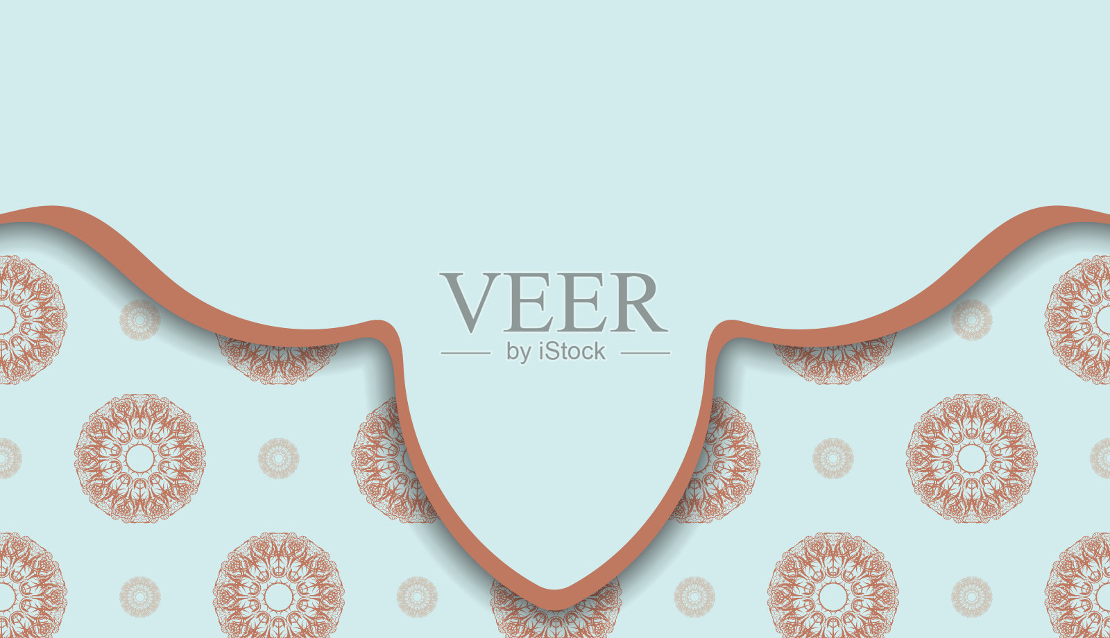 海蓝宝石背景与豪华的珊瑚图案和空间为您的文本插画图片素材