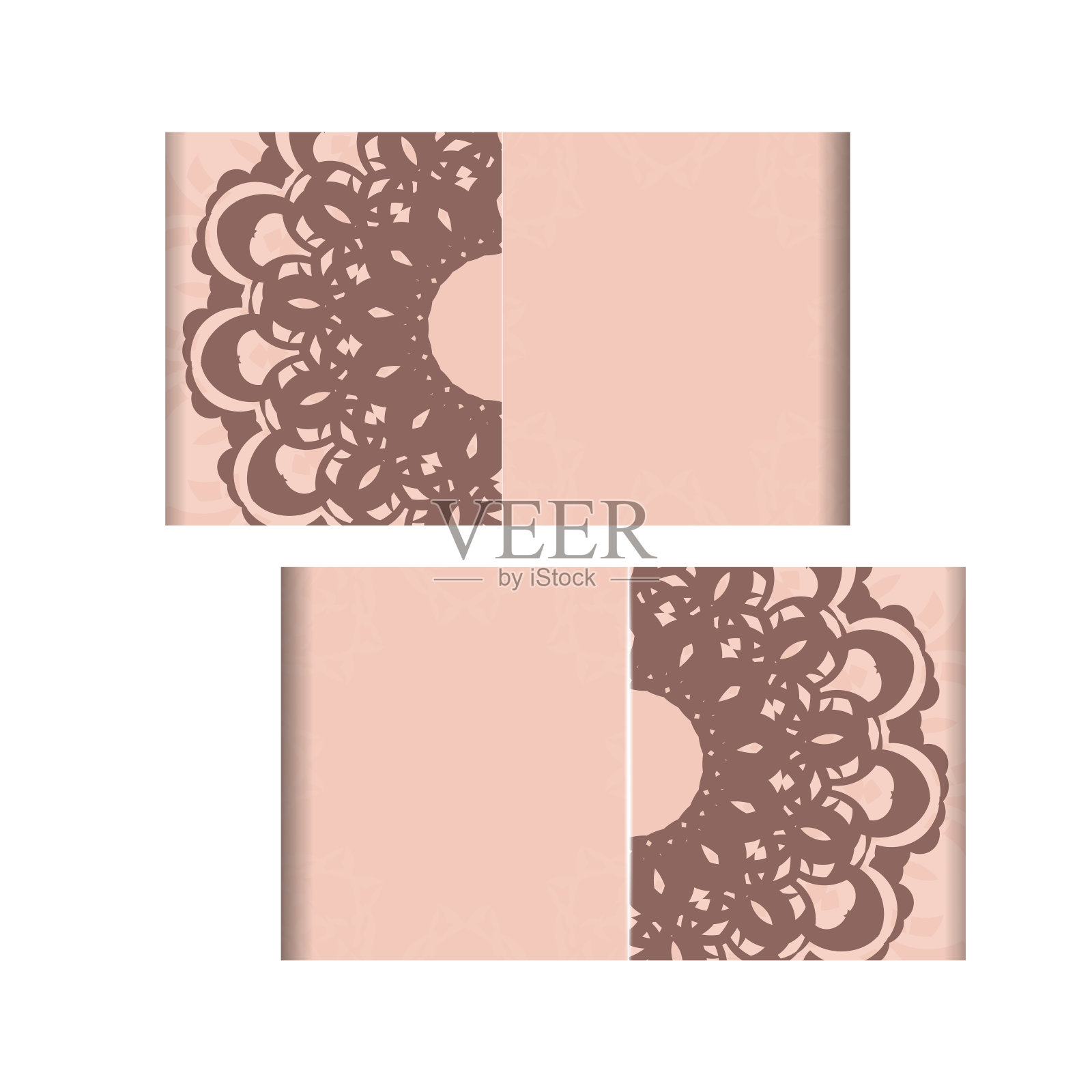 粉红色贺卡与抽象图案为您的品牌。插画图片素材