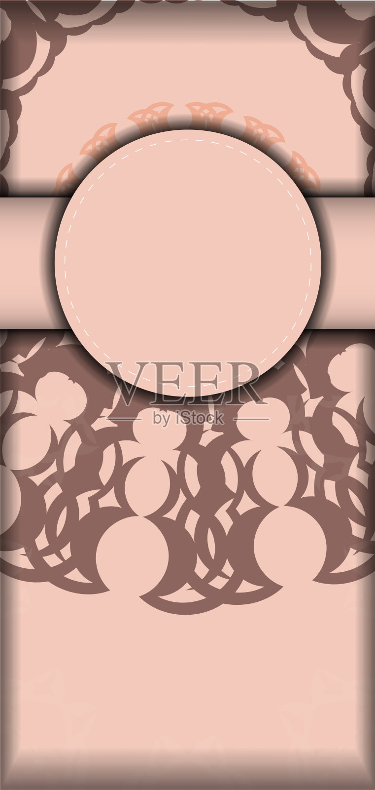 为您的品牌印上粉红色装饰的祝贺小册子。插画图片素材