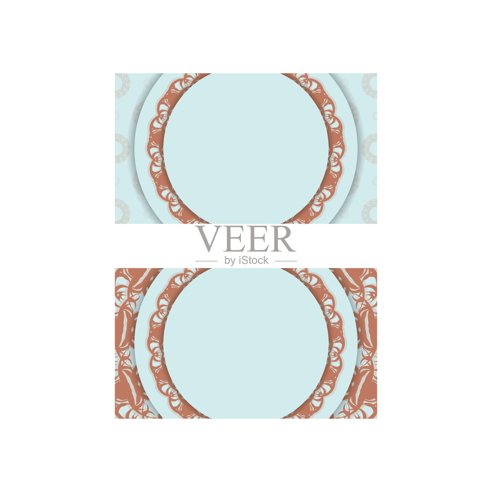 名片在海蓝宝石颜色与复古珊瑚装饰为您的品牌。插画图片素材