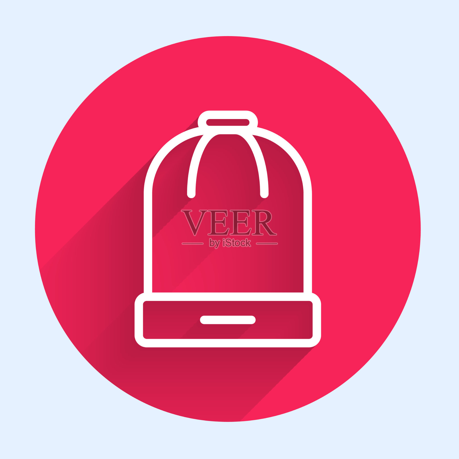 白线冬季帽子图标孤立与长图标素材