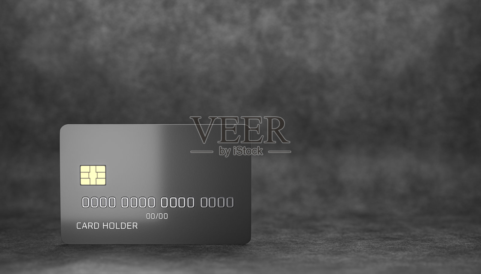 空银行卡在黑暗的颜色为您的设计在一个具体的背景。3 d渲染。照片摄影图片