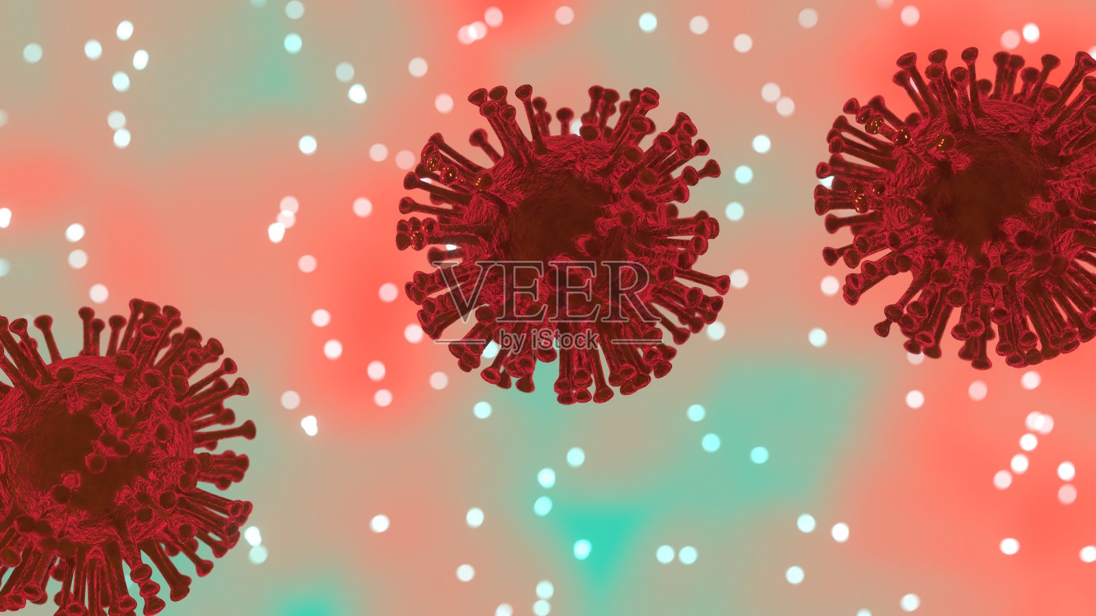 冠状病毒细胞。Covid-19尸体。照片摄影图片