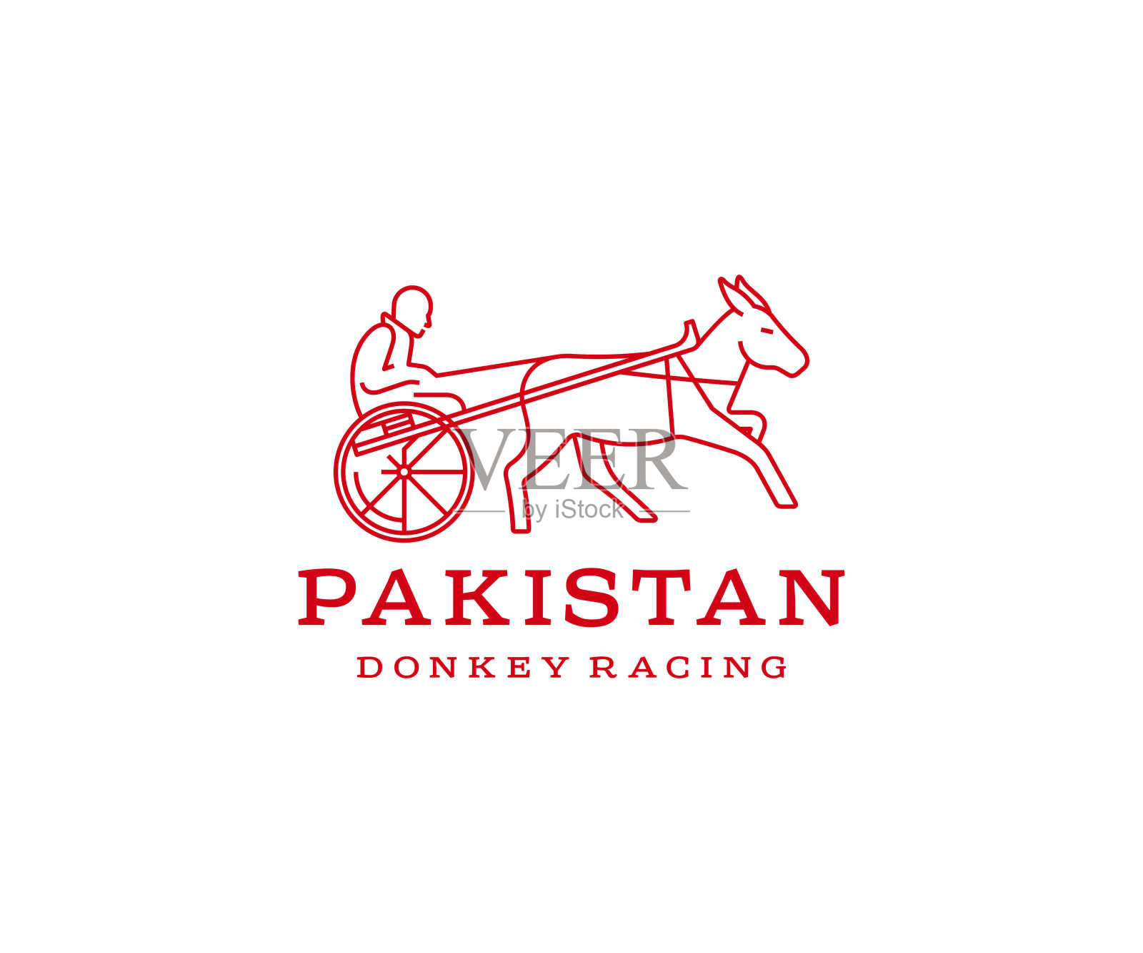 驴赛车的设计。驴轭具竞赛矢量设计。驮着骑手的奔跑的驴插画图片素材