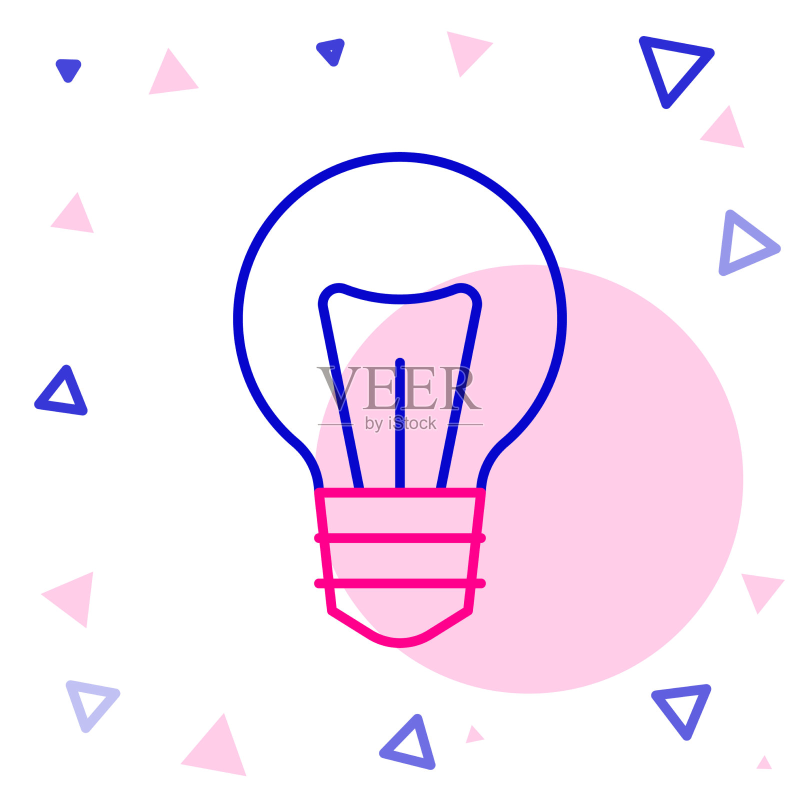 线灯泡与理念图标的概念隔离插画图片素材