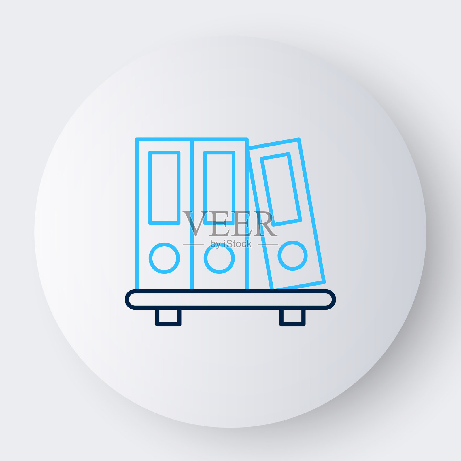 线办公室文件夹与文件和文件图标插画图片素材