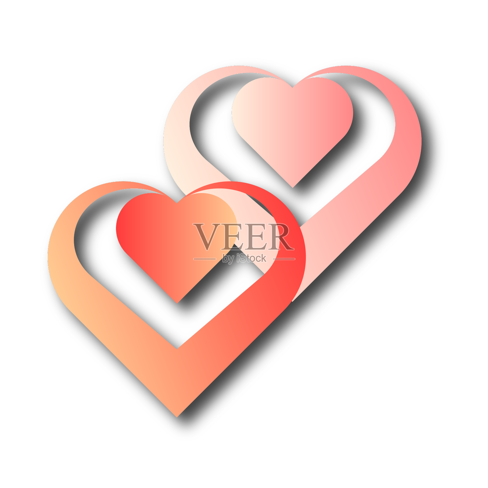 爱情七夕粉色桃心剪纸情人节装饰设计元素图片