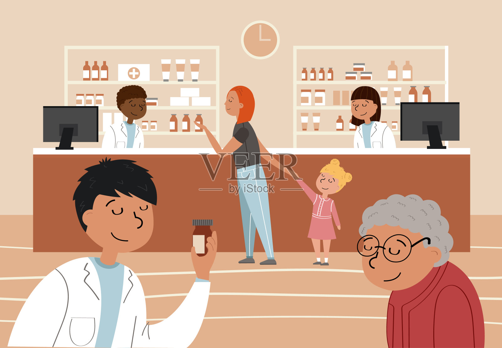 药店的概念。插画图片素材