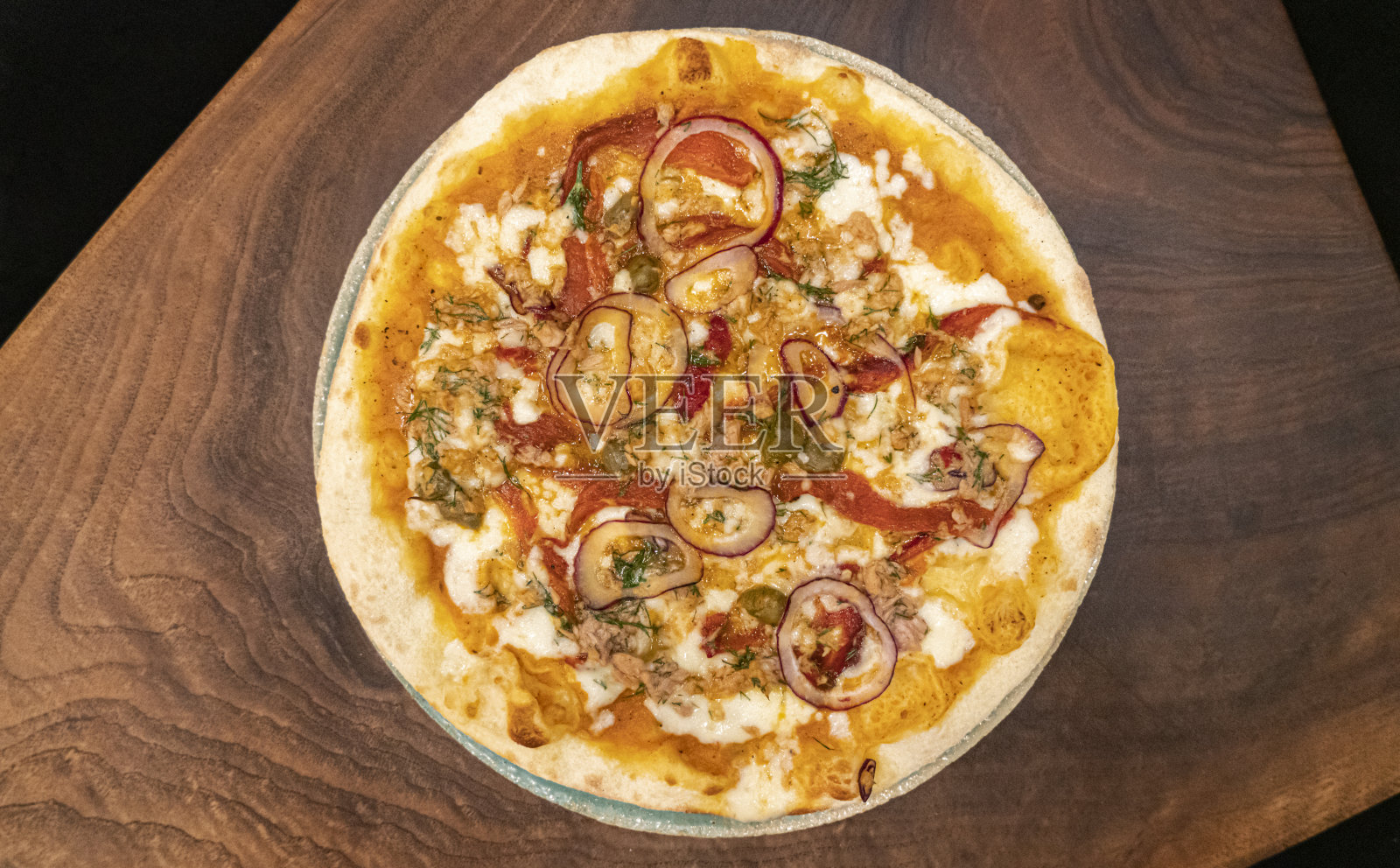 洋葱的披萨照片摄影图片