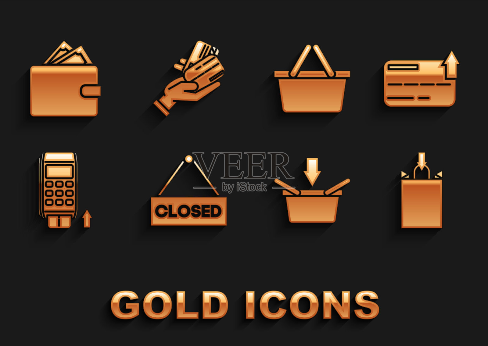 设置挂签与文字关闭信用卡图标素材