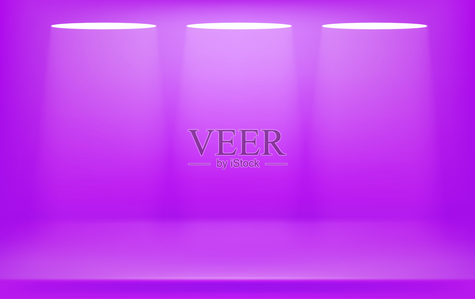 用顶灯照明的紫色房间。现实的矢量图插画图片素材