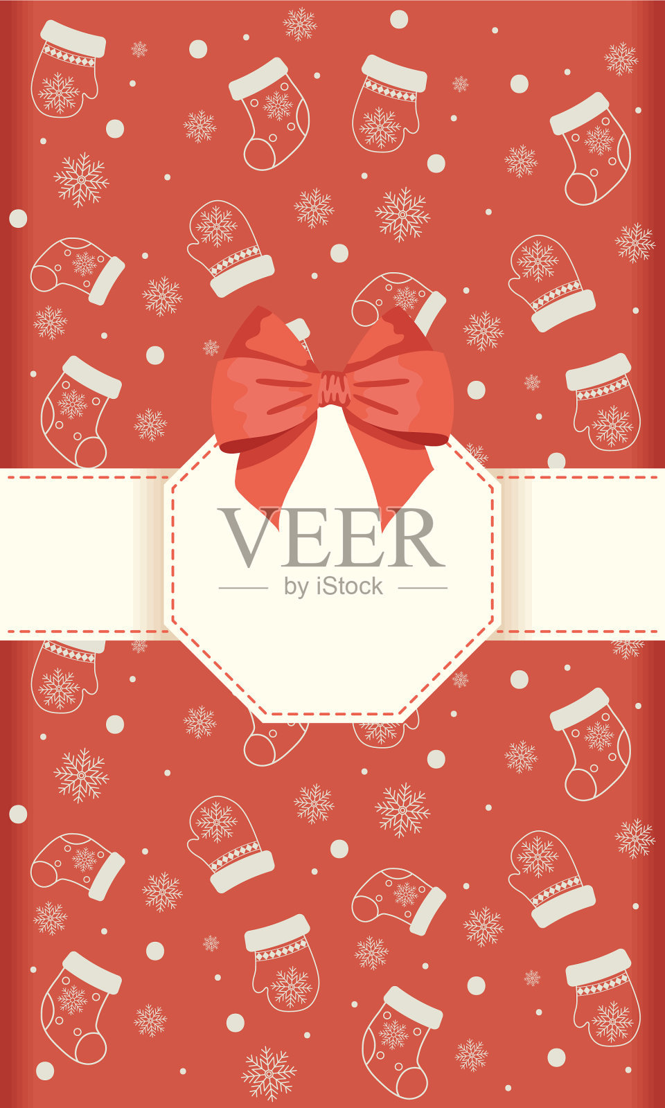 红色圣诞礼物包装插画图片素材