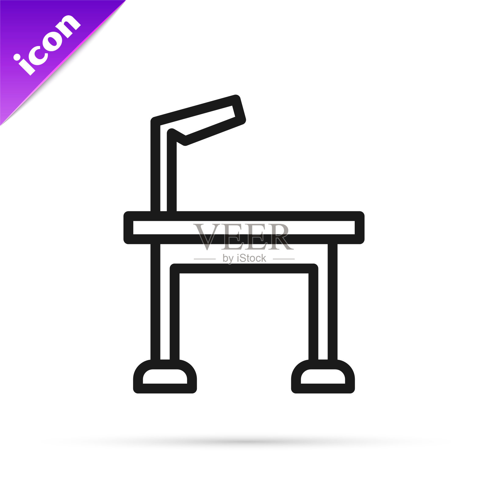 黑线宠物美容表图标孤立在白色背景。向量插画图片素材