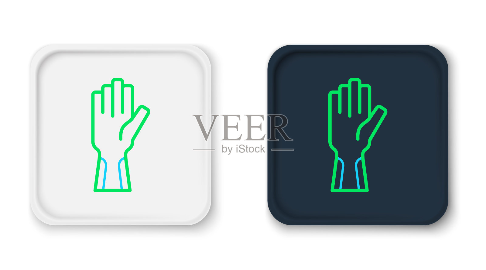 线防护手套图标孤立在白色背景上。色彩斑斓的轮廓的概念。向量图标素材