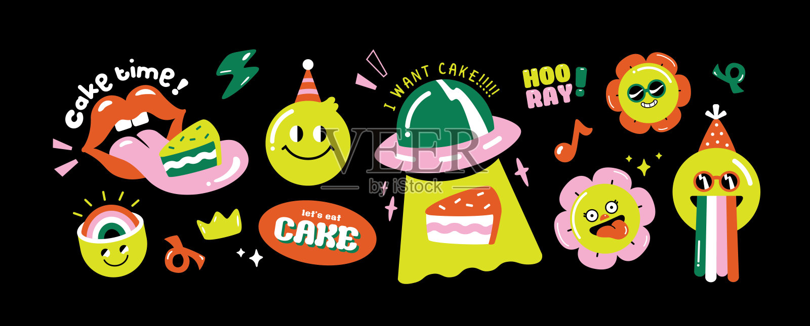 生日快乐插画图片素材