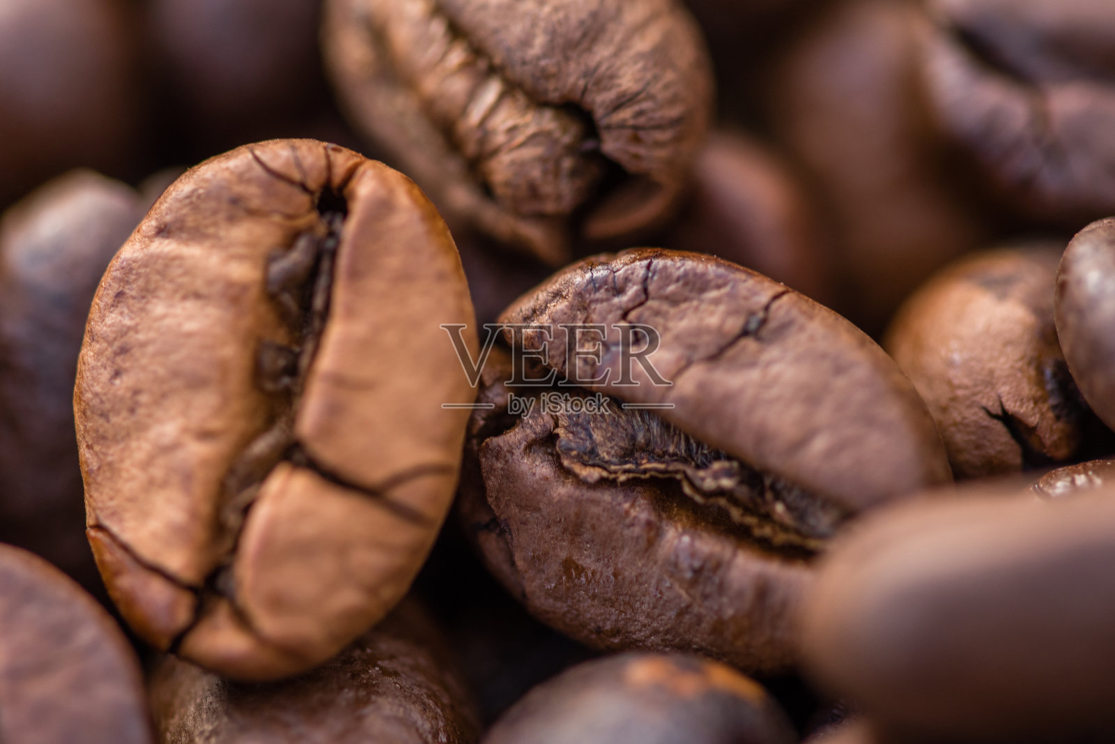芳香的阿拉比卡咖啡豆的特写镜头照片摄影图片
