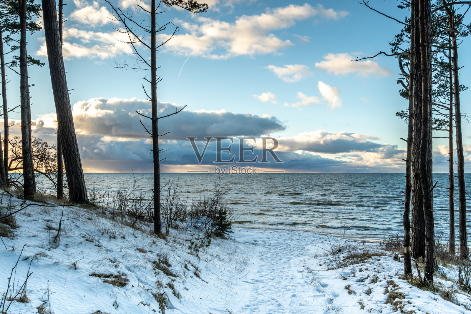 冬季海景景观照片摄影图片