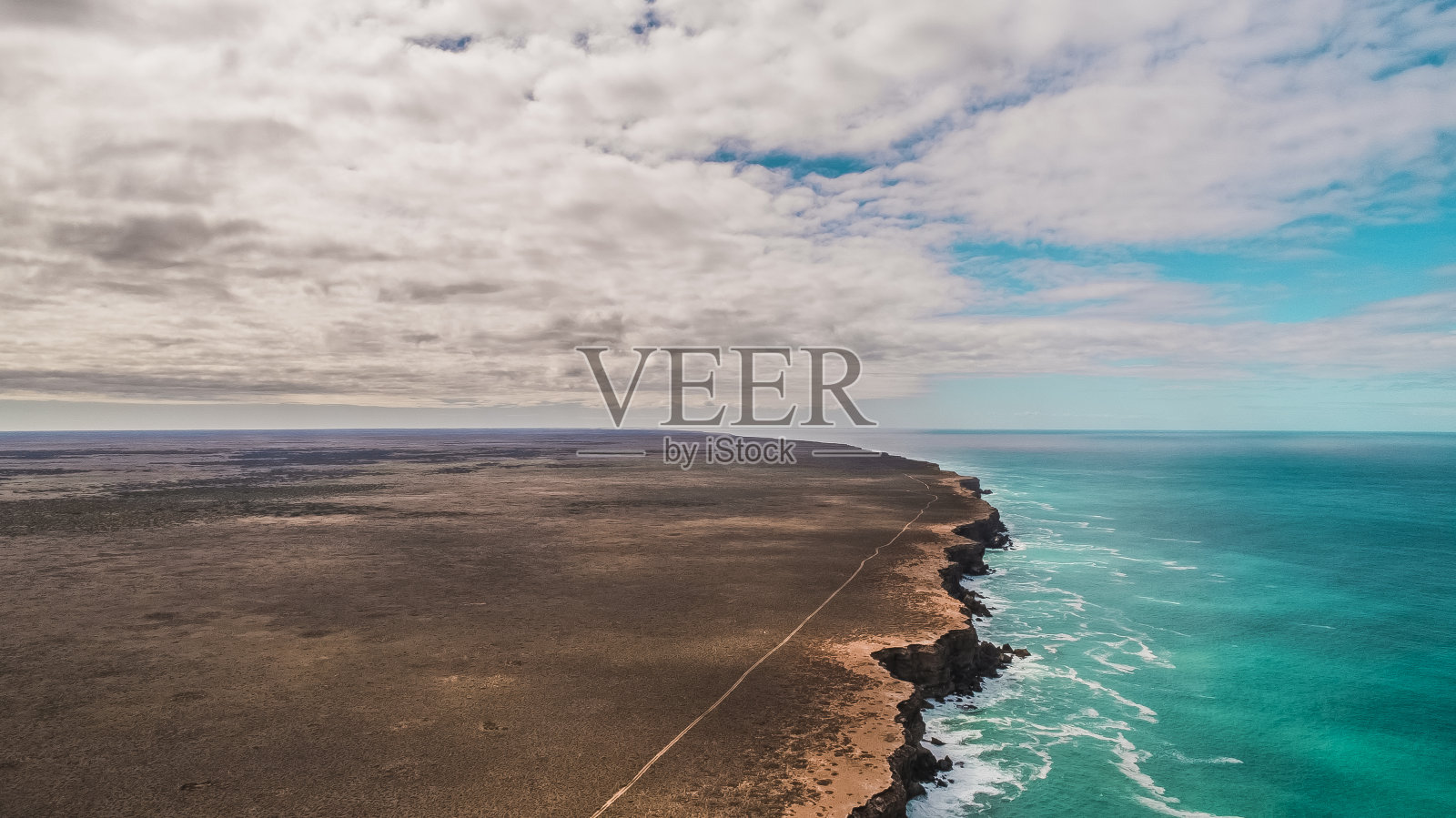 无人机拍摄的Eucla/Nullarbor国家公园大澳大利亚湾海岸线南澳大利亚照片摄影图片