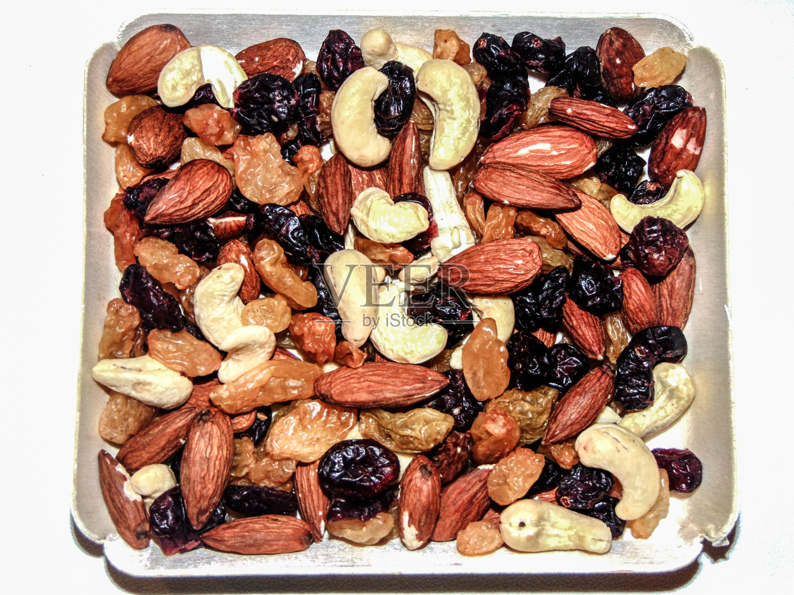 杏仁,腰果和葡萄干-食物照片摄影图片